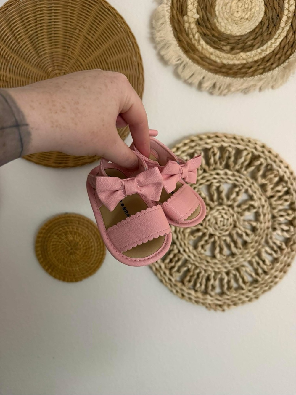 Lucky Brand Pink Bow Baby Sandals